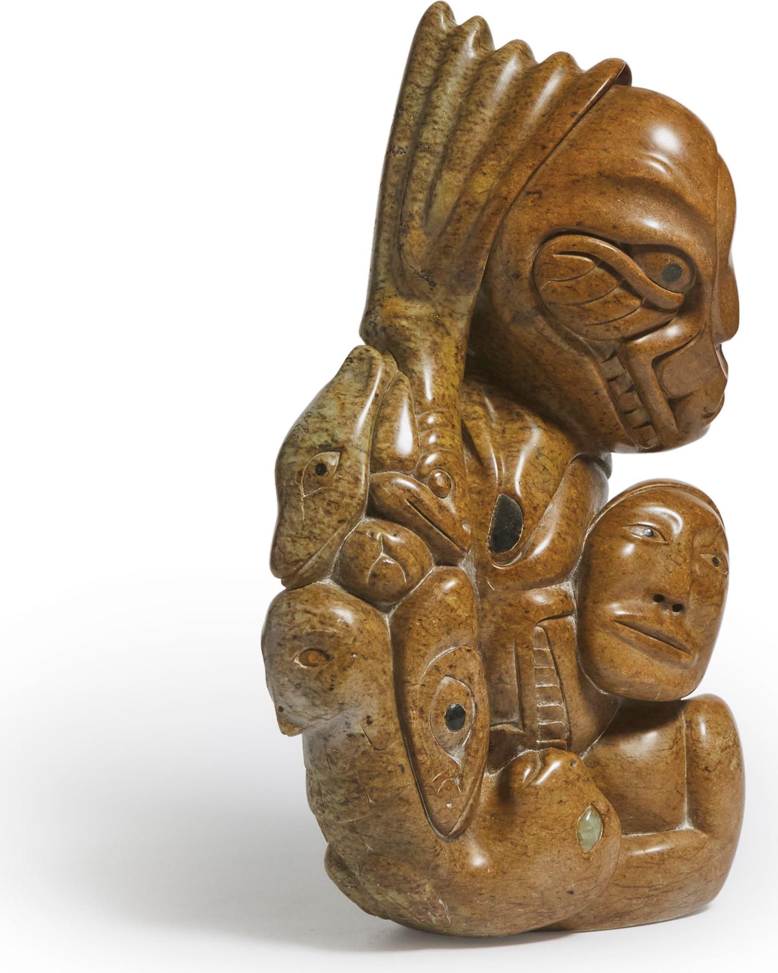 Abraham Apakark Anghik (1951) - Spirit Shaman And Animals, Ca. 2000