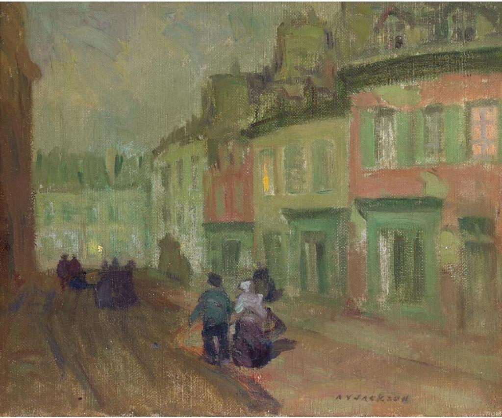 Alexander Young (A. Y.) Jackson (1882-1974) - Northern European Street Scene At Dusk