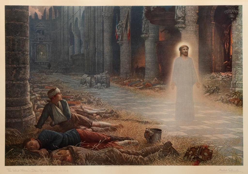 Herbert Gustave Schmaltz (1856-1935) - The Silent Witness Damm Ypres Cathedral AD 1915