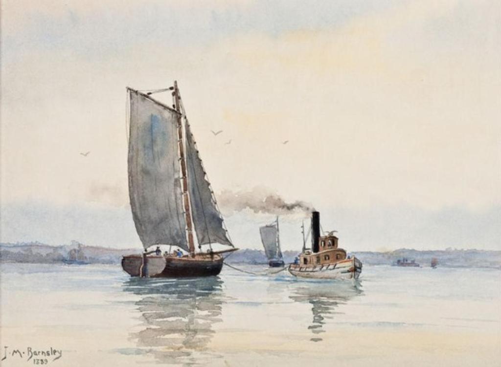 James MacDonald Barnsley (1861-1929) - Sailboats & Tug