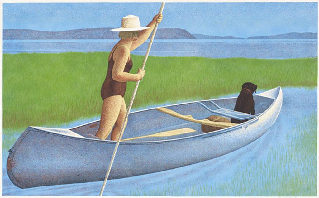 Alexander (Alex) Colville (1920-2013) - Woman, Dog and Canoe