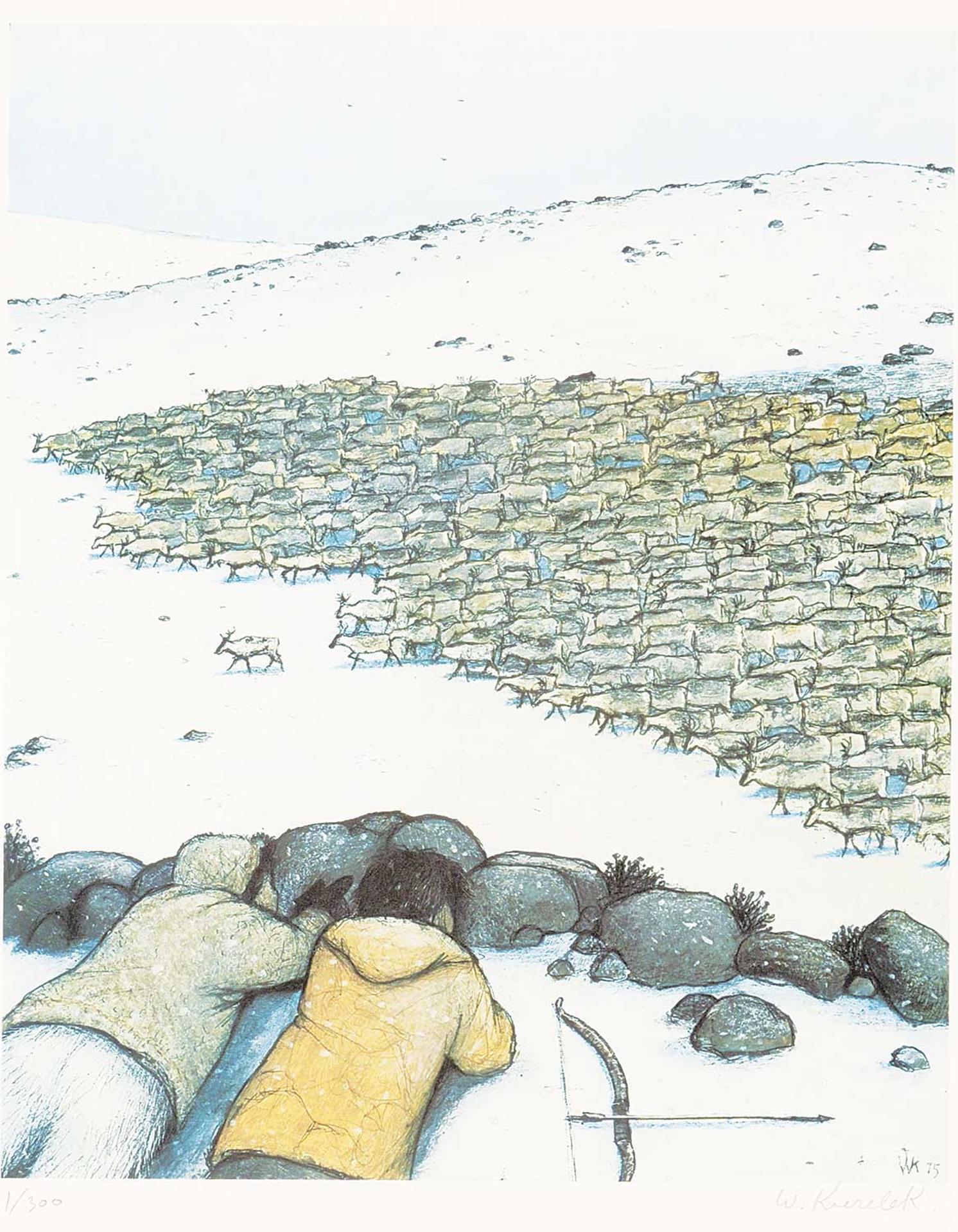 William Kurelek (1927-1977) - Stalking Migrating Caribou #1/300