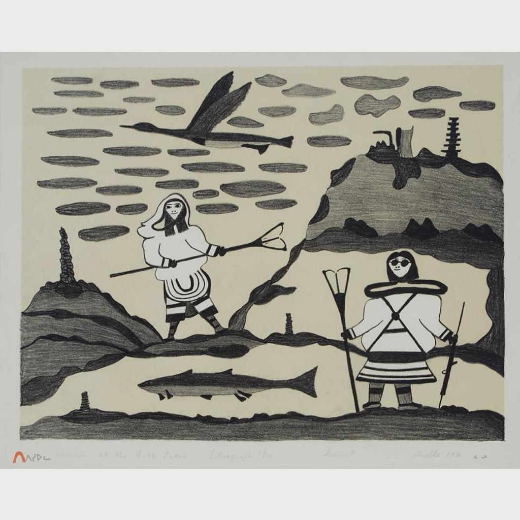 Pudlo Pudlat (1916-1992) - Woman At The Fish Lakes