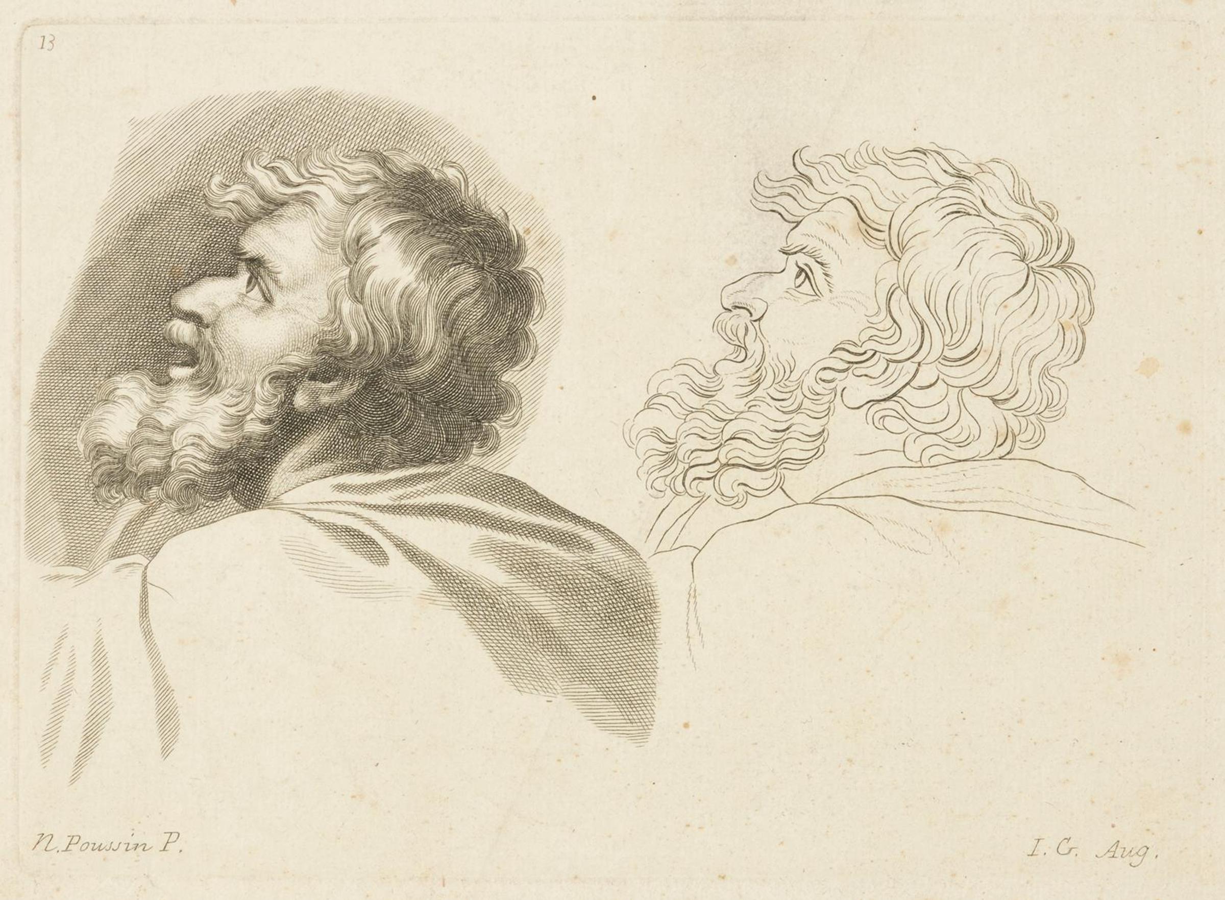 I. G. Aug - Profile Study, After Nicolas Poussin