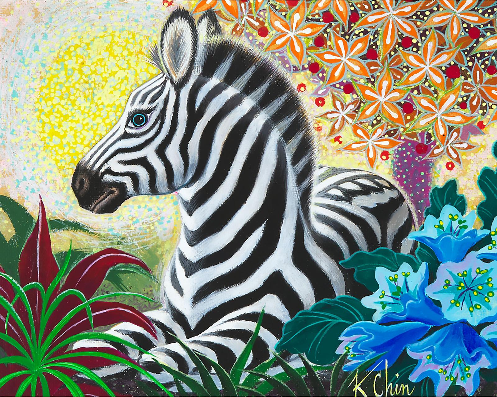 K. Chin (1920-1995) - Untitled (Zebra)