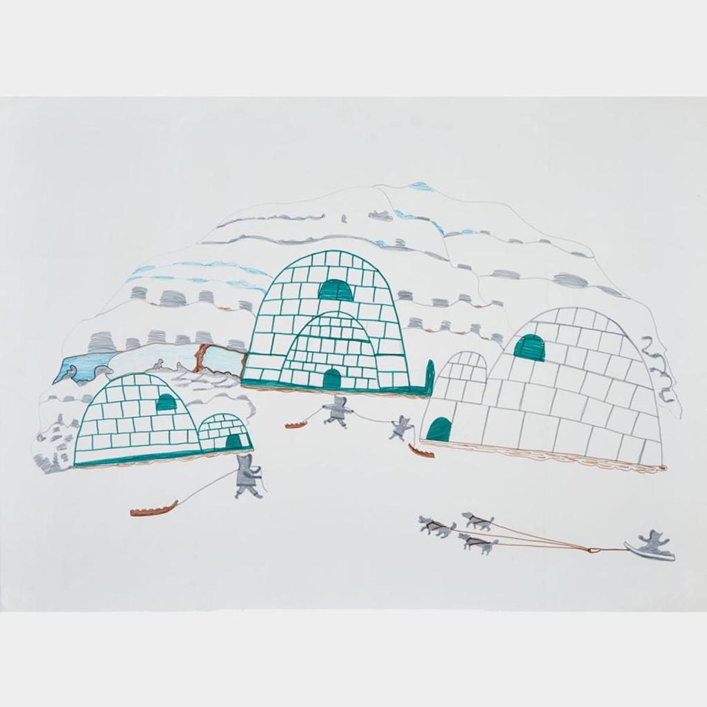 Pudlo Pudlat (1916-1992) - Untitled (Returning From The Hunt)