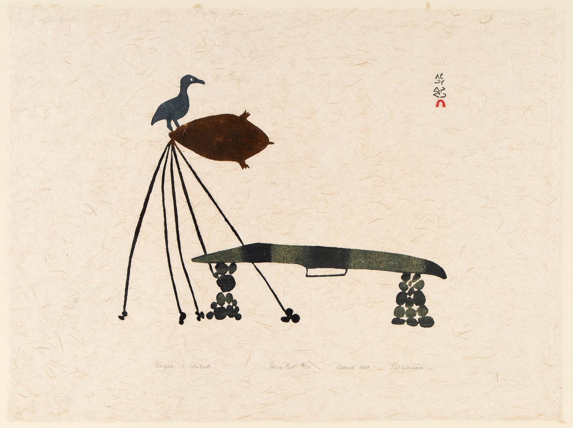 Pitaloosie Saila (1942-2021) - Kayak And Avituk