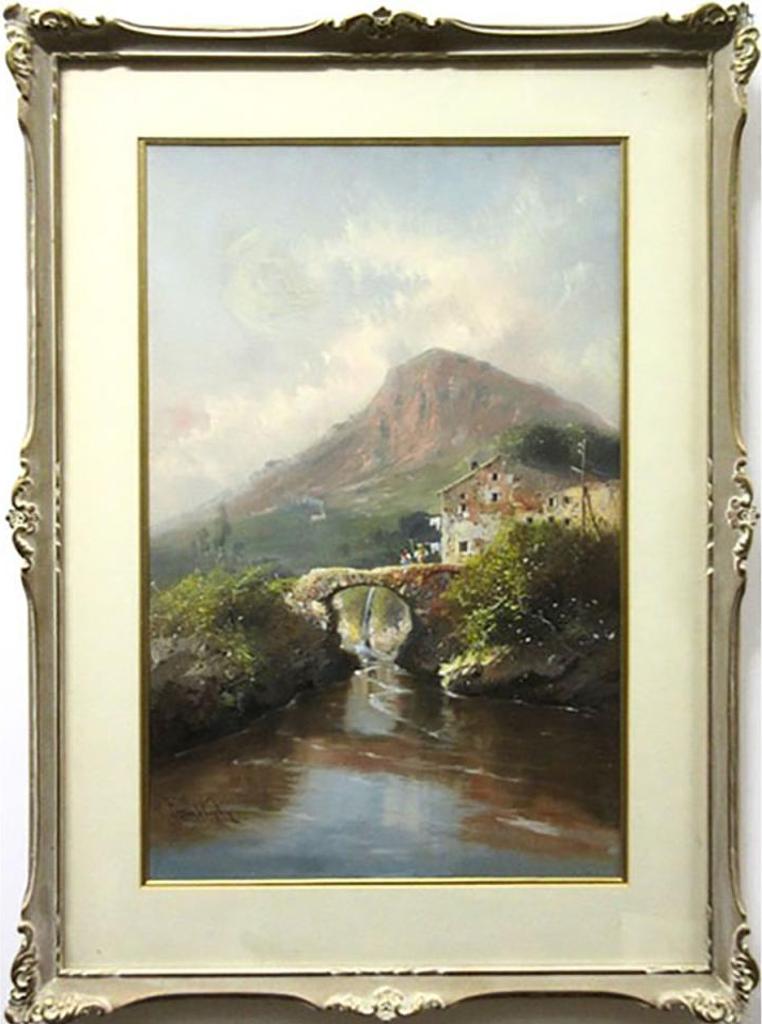 G. Battista - Figures Chatting On A Stone Bridge