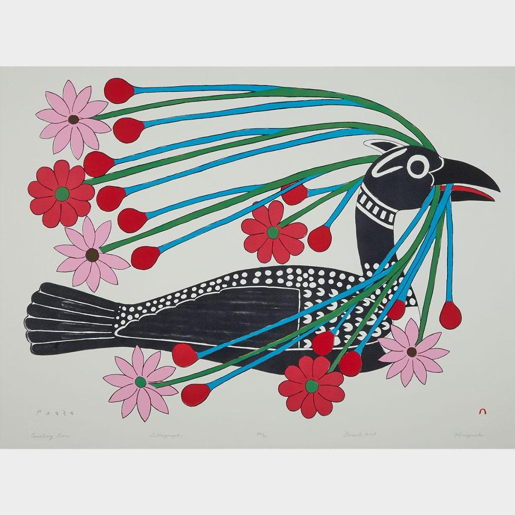 Kenojuak Ashevak (1927-2013) - Courting Loon
