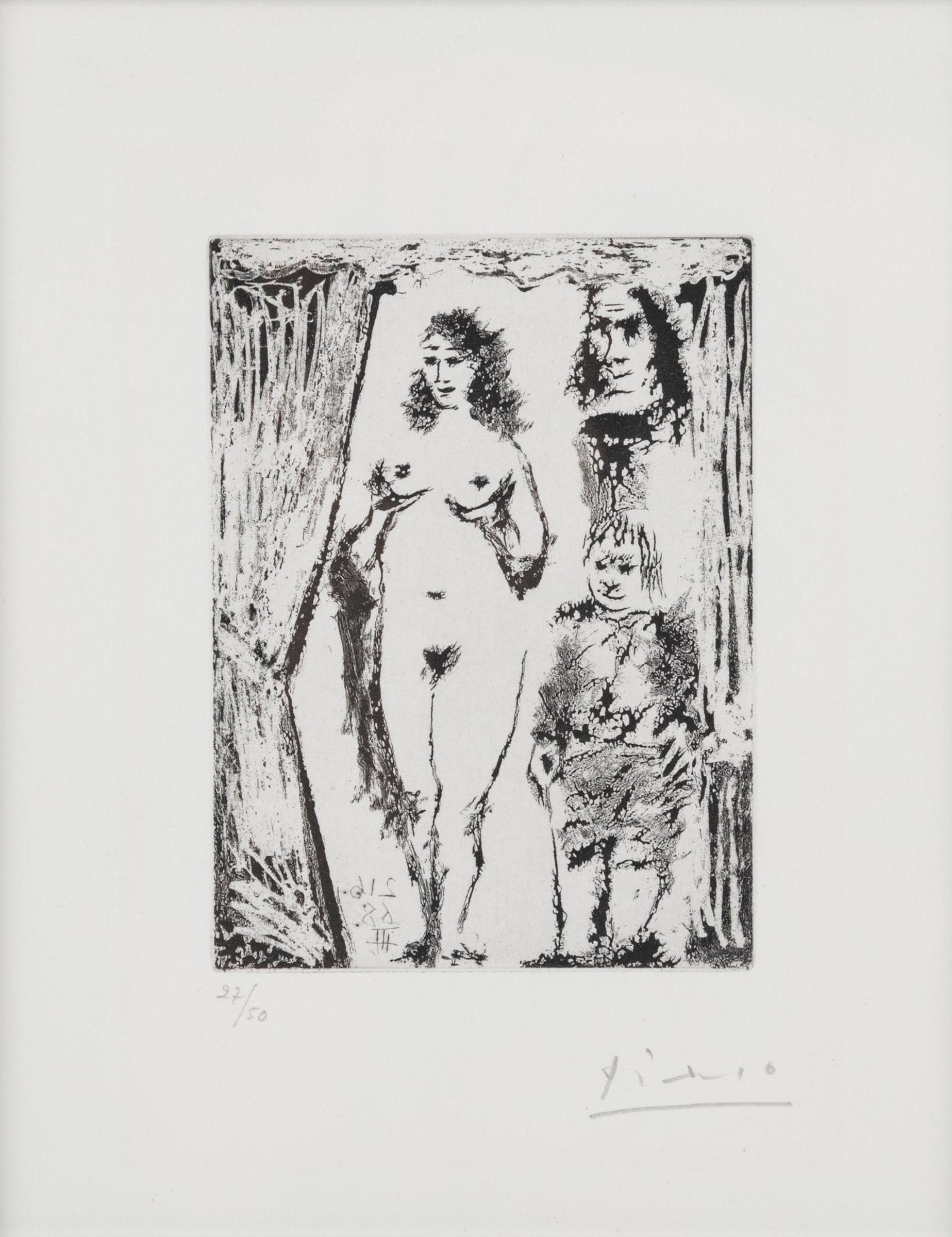 Pablo Ruiz Picasso (1881-1973) - Couple Et Petit Valet Encadrés Par Une Portière, From La Série 347, 1969 [b. 1657; Ba. 1672]