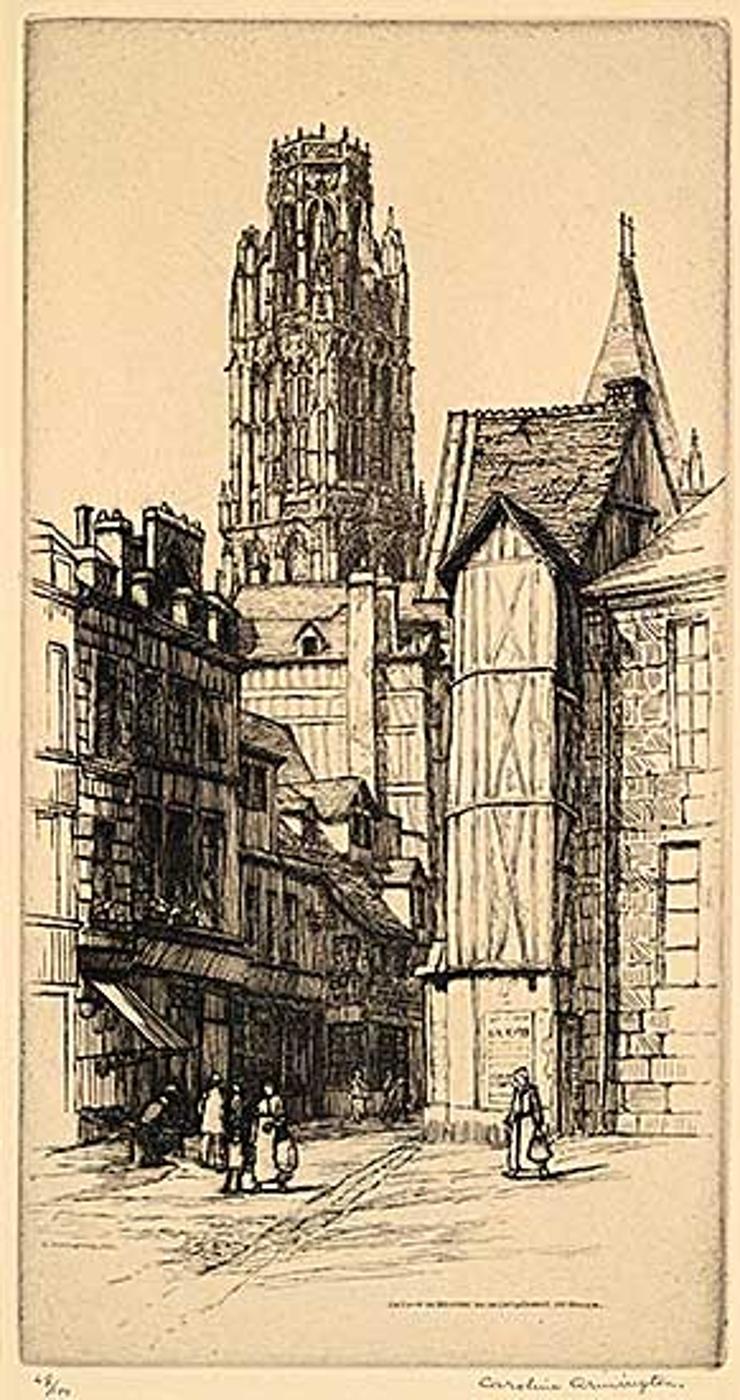 Caroline Helena Armington (1875-1939) - La Tour de Beurre de la Cathedrale de Rouen #48/100