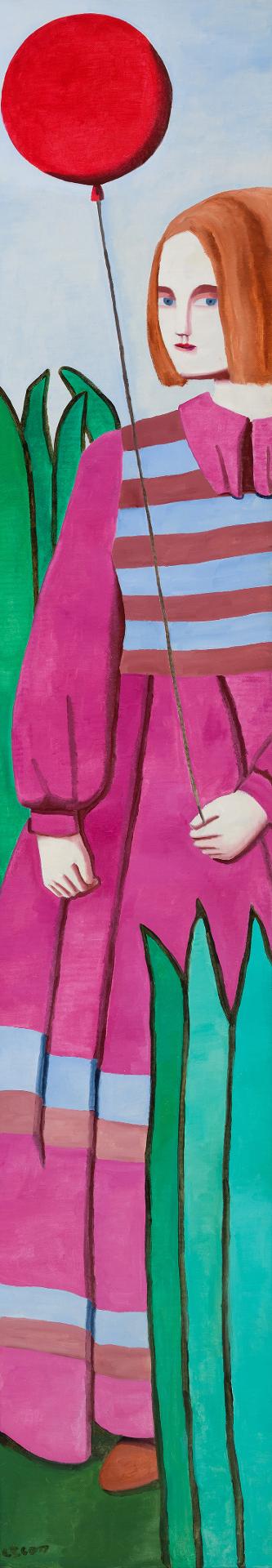 Louise Scott (1936-2007) - Fille au ballon rouge