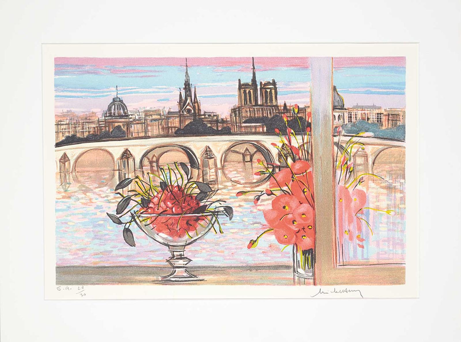 Michel Henry (1928-2016) - Untitled - Cherries and Flowers on the Window Sill #E.A. 28/30