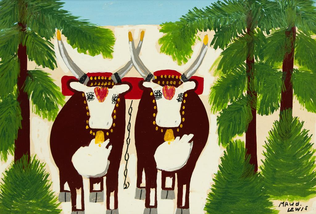 Maud Kathleen Lewis (1903-1970) - Oxen in Winter