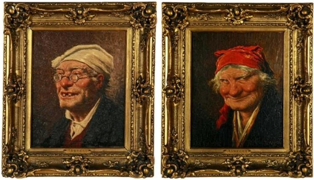 Roman Arregui (1875-1932) - Pair of Portraits of Countryfolk