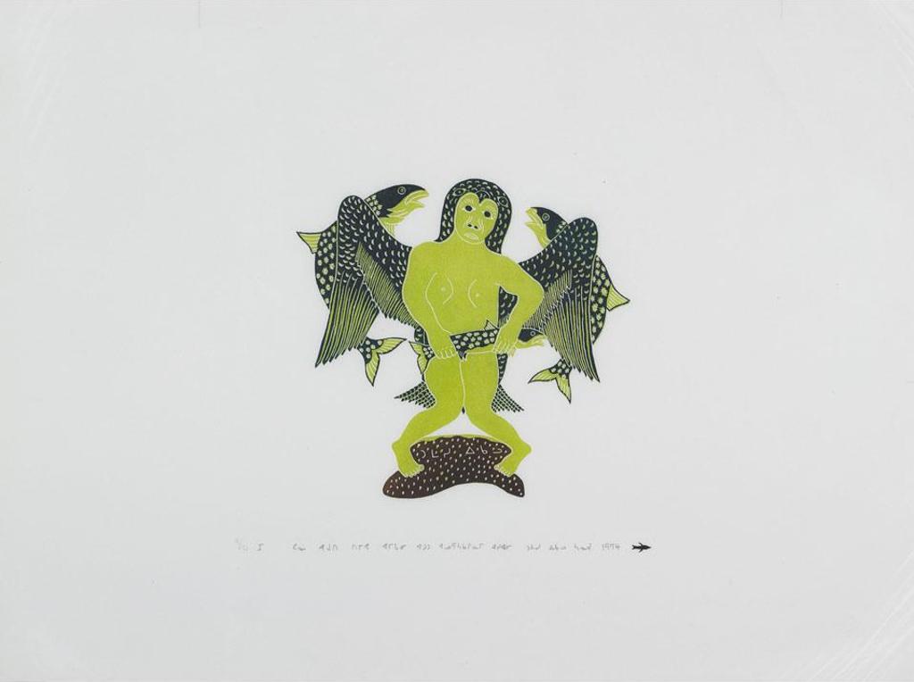 Thomasee Echalook (1935-2011) - A Man Using Bird Feathers Since He Had No Clothes