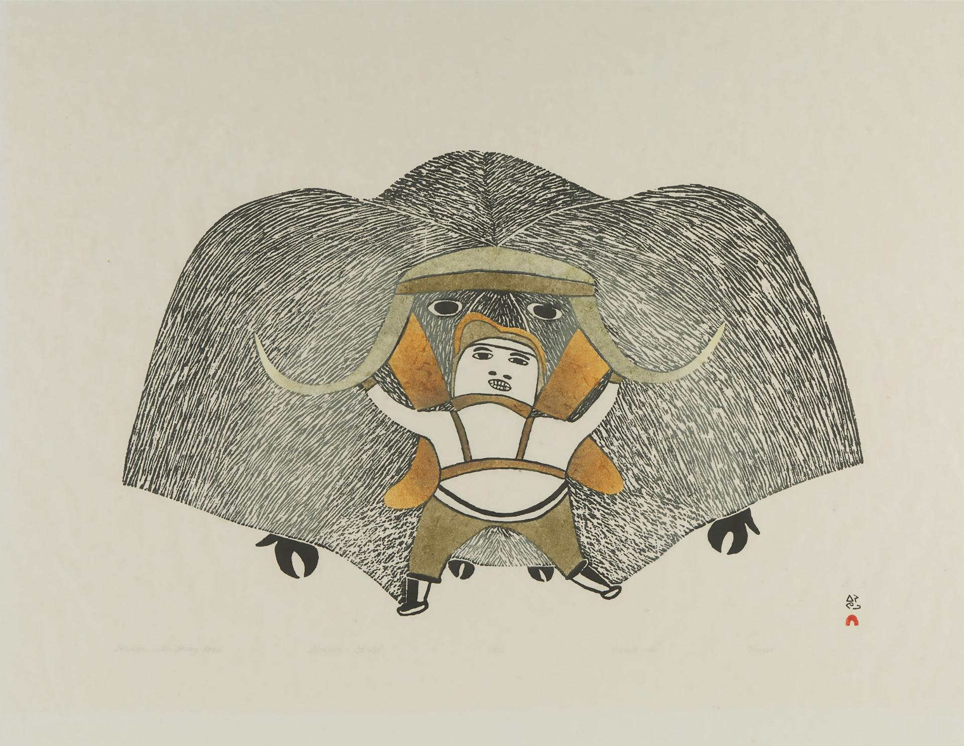 Pudlo Pudlat (1916-1992) - Hunter With Heavy Load