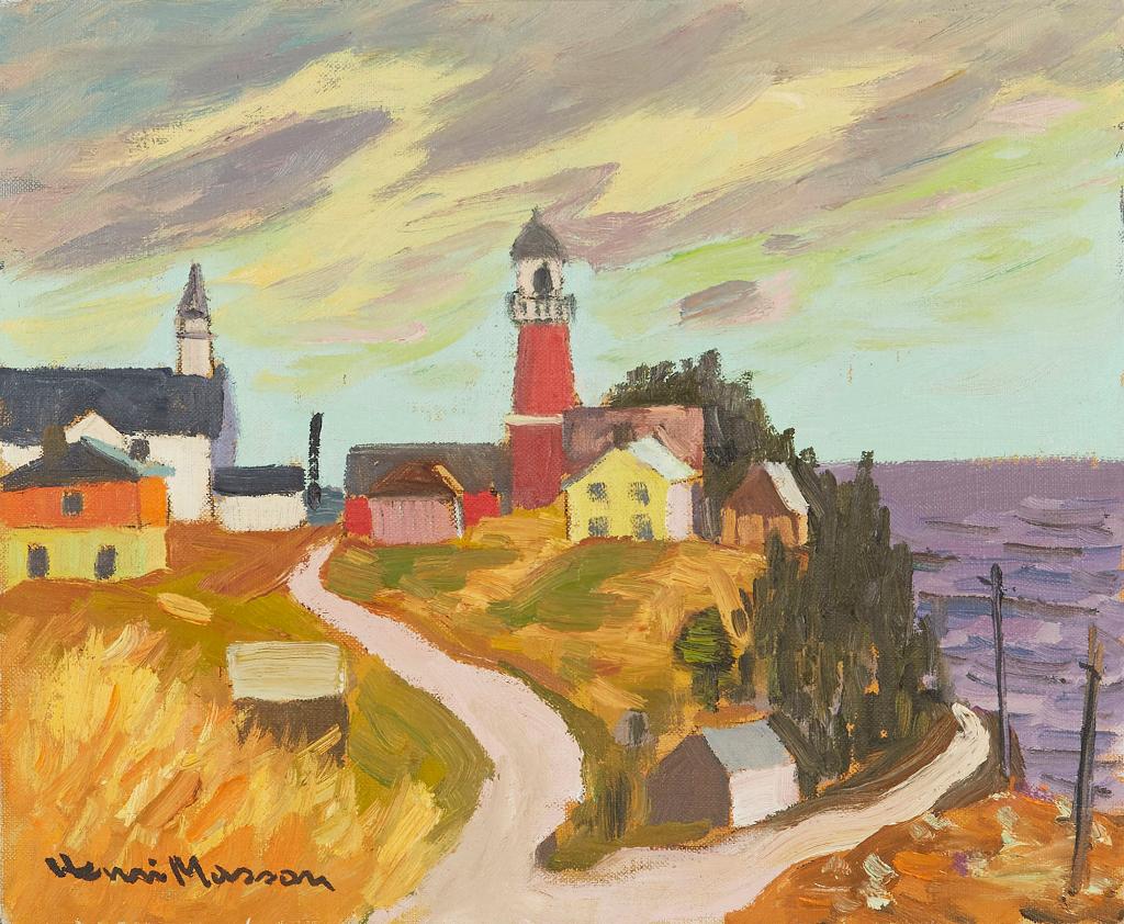Henri Leopold Masson (1907-1996) - Le Phare Rouge, Riviere à la Martre, Gaspesie
