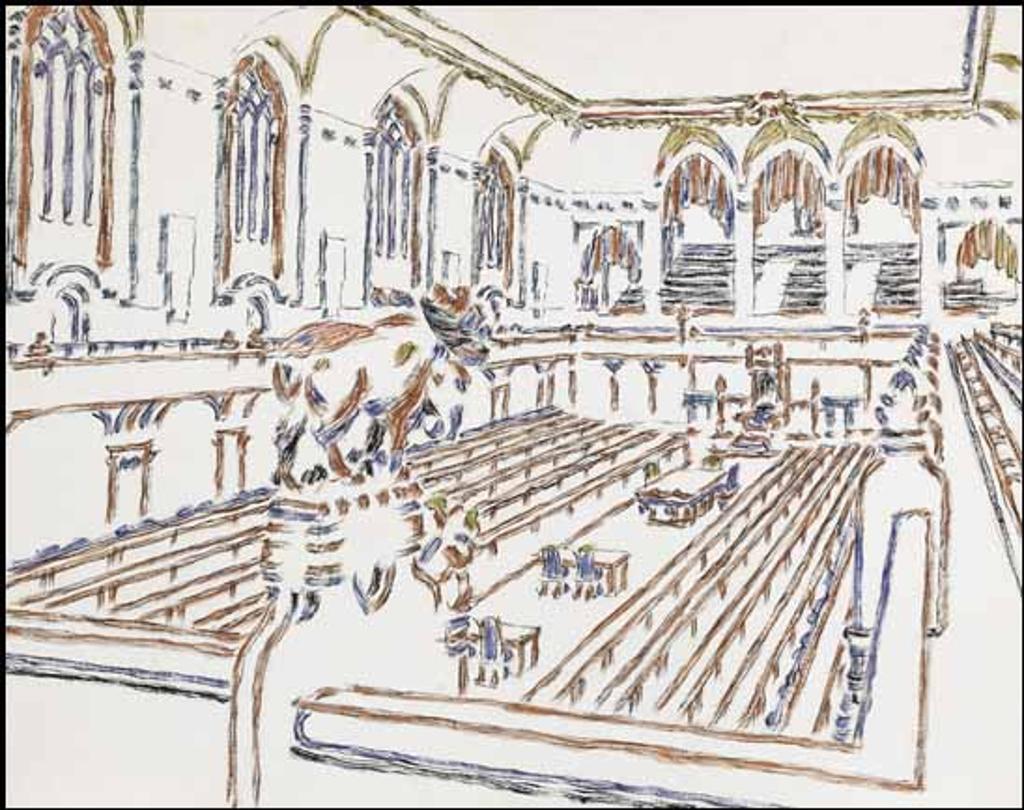 David Browne Milne (1882-1953) - House of Commons from the Gallery II / Verandah at Night III (verso)