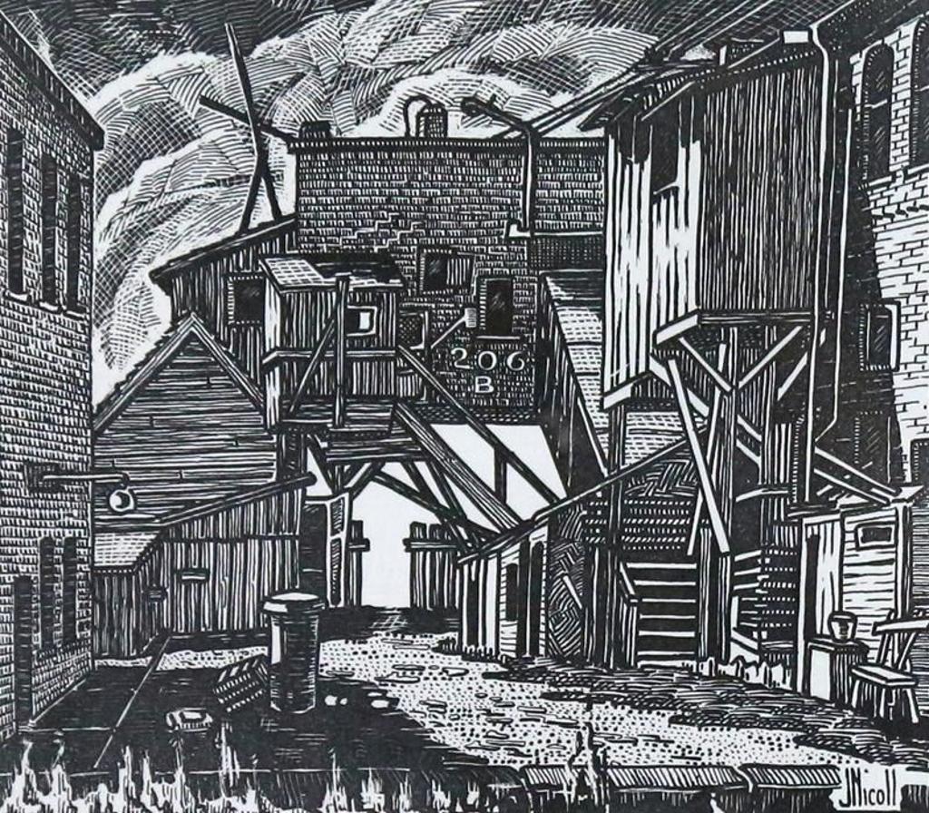 James (Jim) McLaren Nicoll (1892-1986) - Chinese Courtyard; 1979