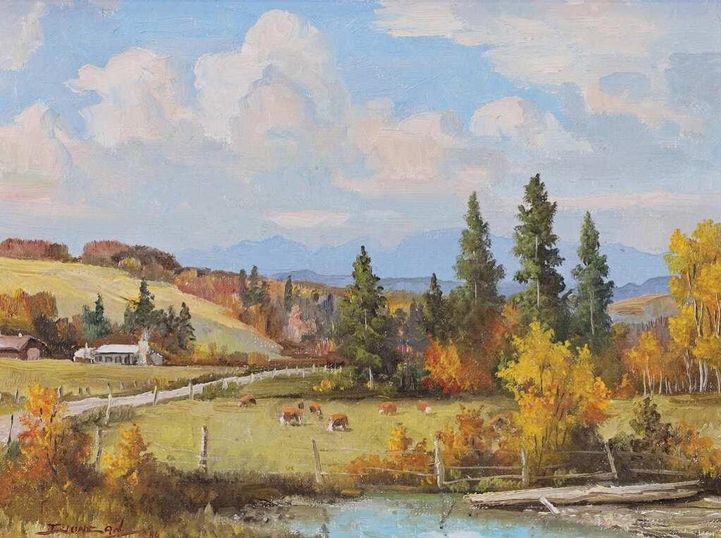 Duncan Mackinnon Crockford (1922-1991) - On The Banks Farm West Of Caroline, Alberta; 1986