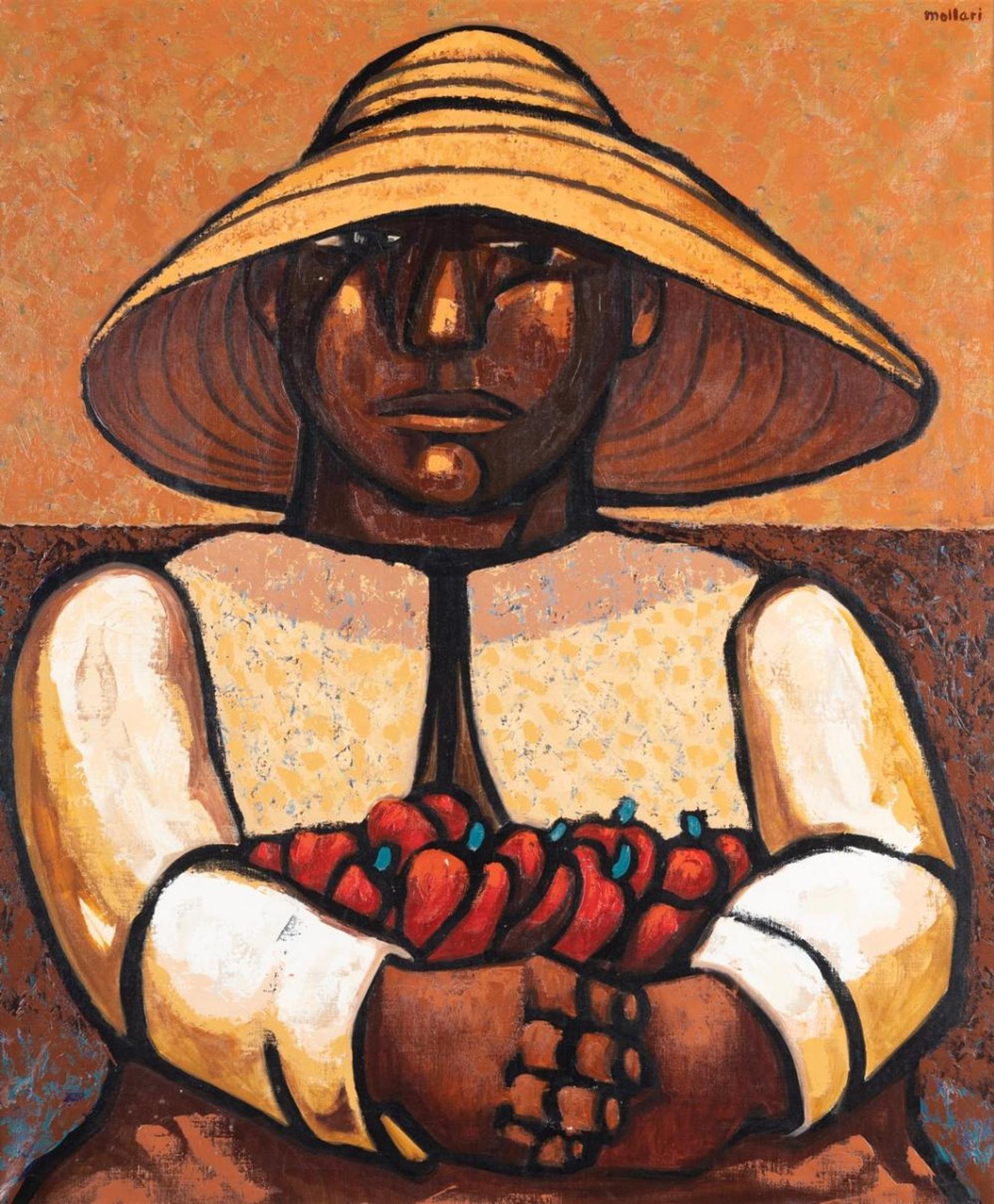Mario Mollari Argentine (1930-2010) - Campesino Con Ajis