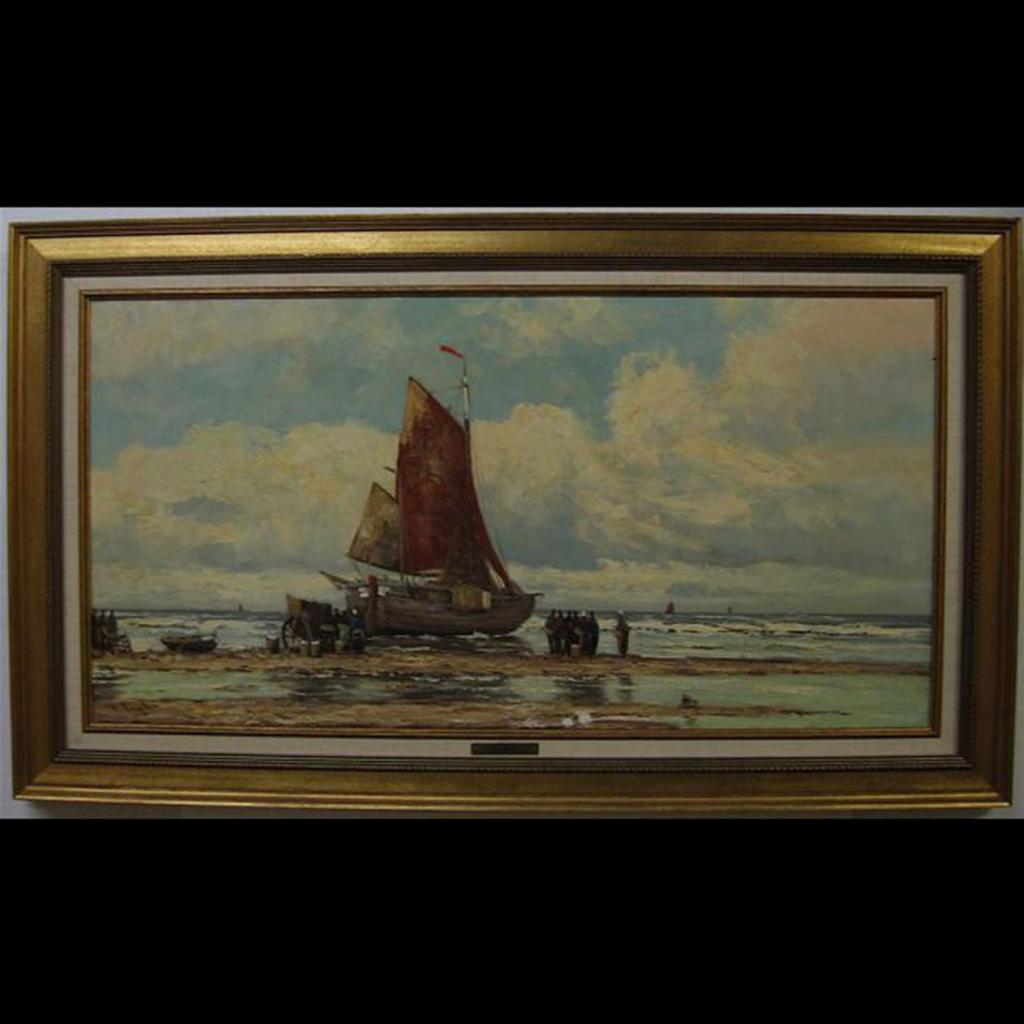 H. Reuter - Fisherfolk On Beach