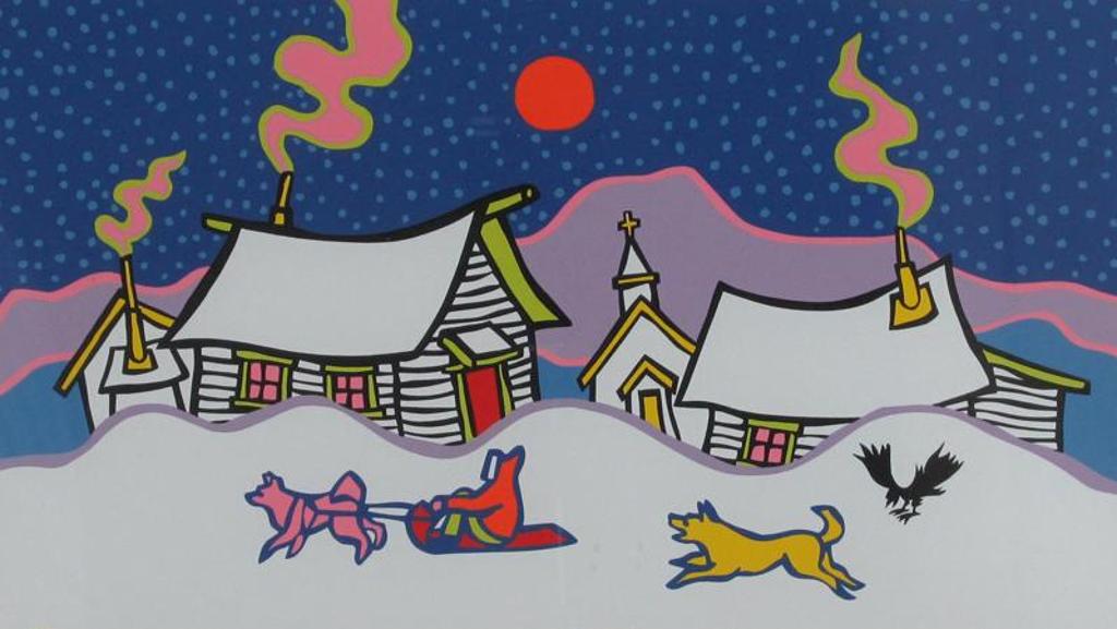 Ted Harrison (1926-2015) - Sledding; 1983