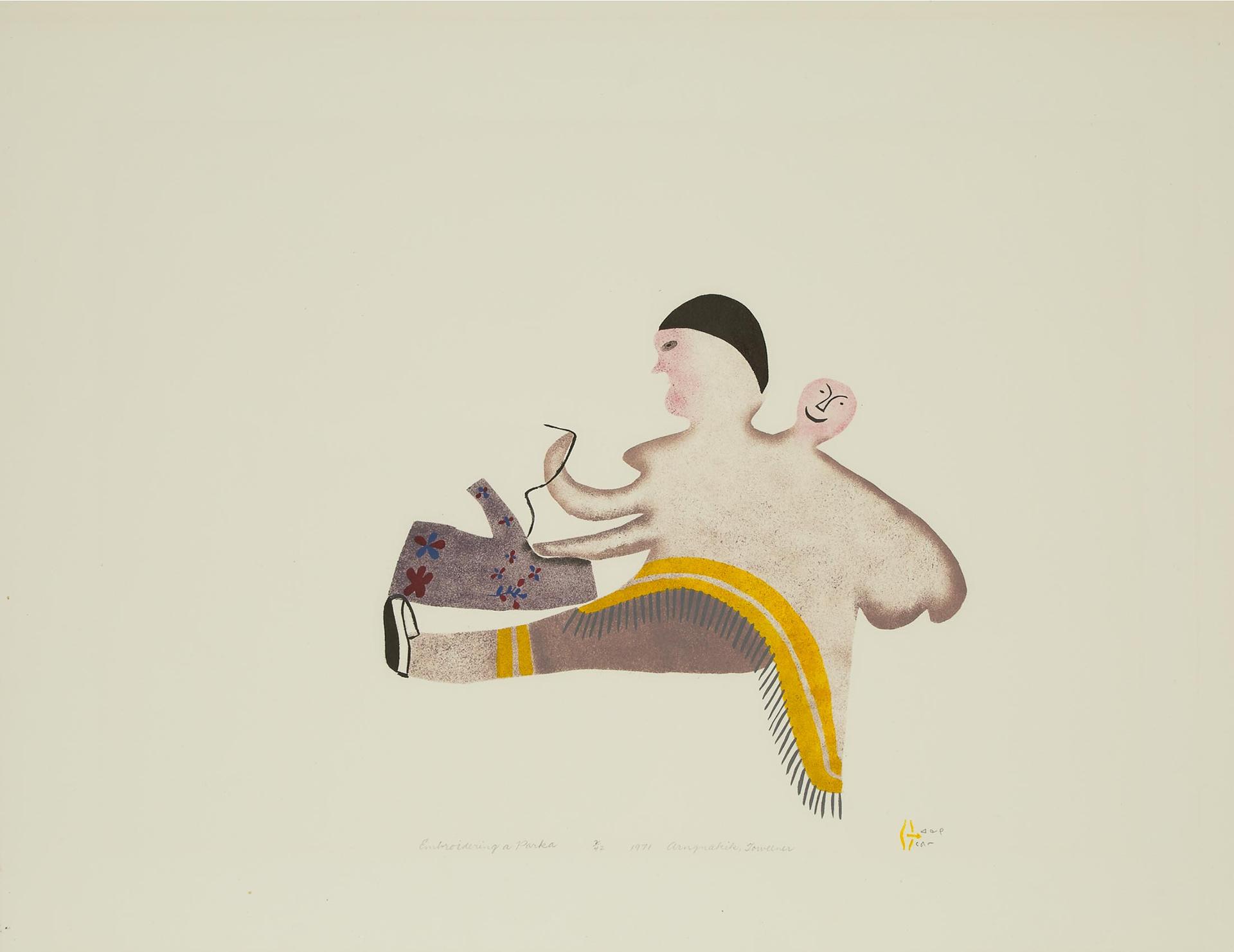 Fanny Arngnakik Arnasungaaq (1929-2001) - Embroidering A Parka