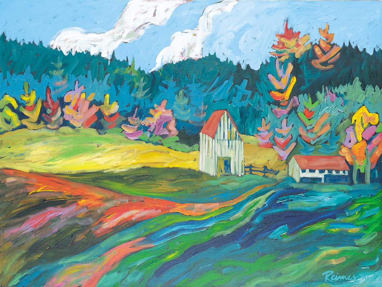 Christine Reimer (1954) - Fields and Barn - Salt Spring Is.