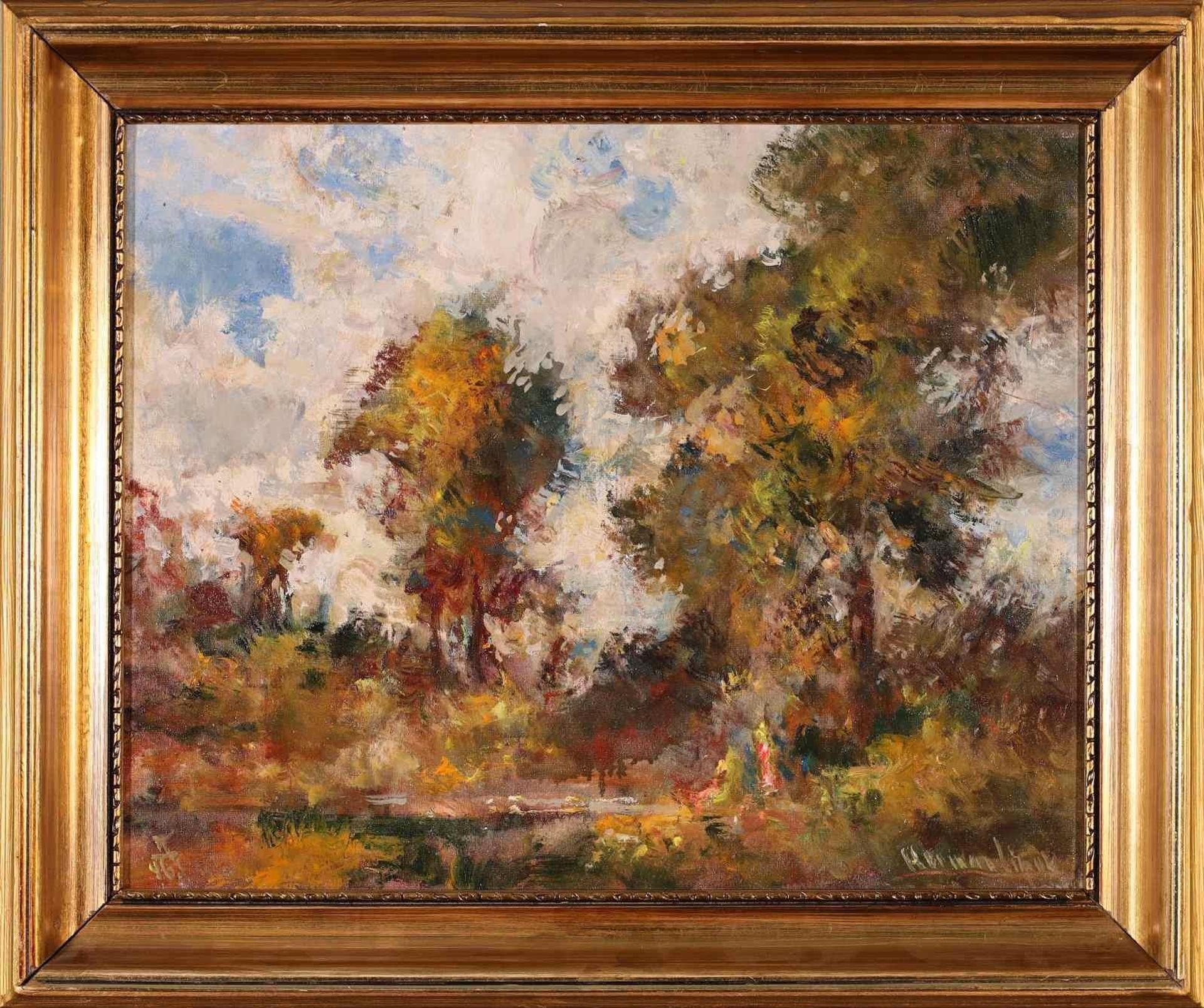 Lipot Herman (1884-1972) - Untitled,  Figures in a Woodland Setting
