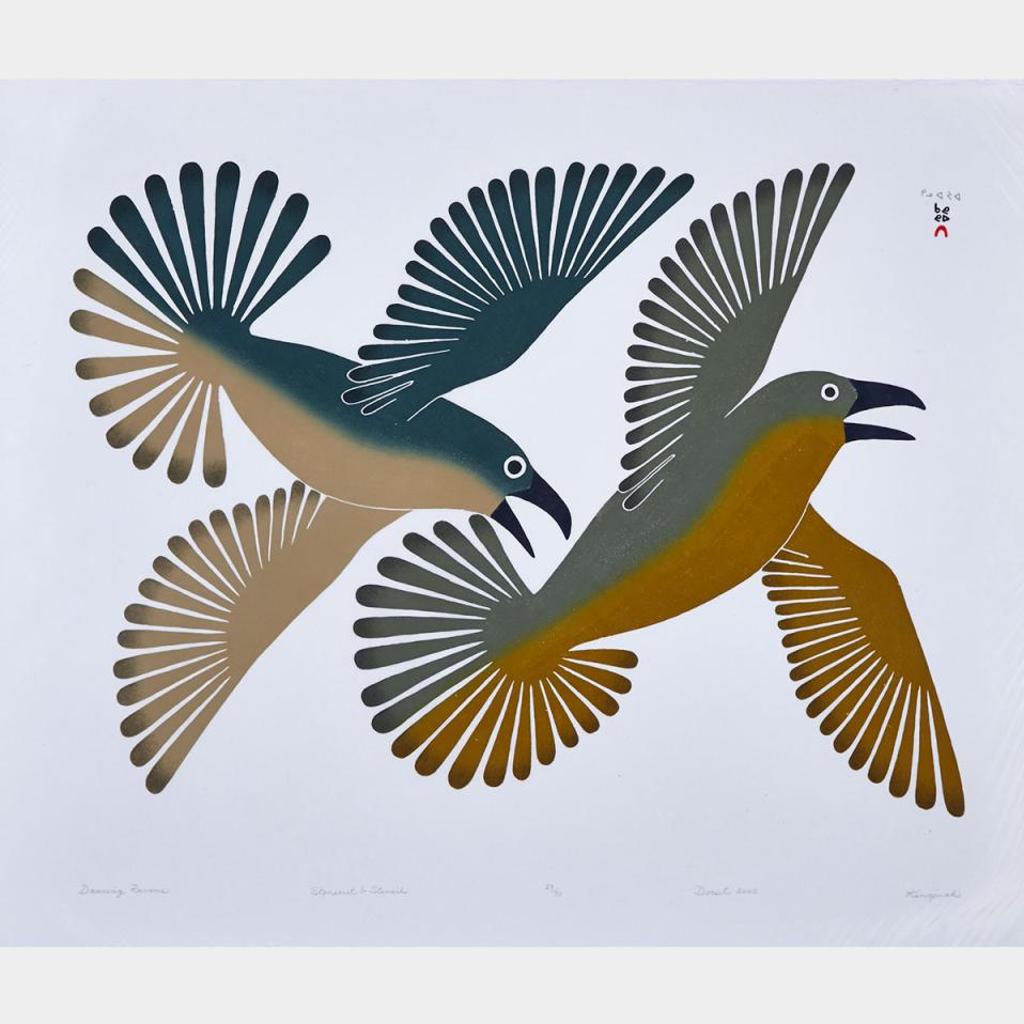 Kenojuak Ashevak (1927-2013) - Dancing Ravens