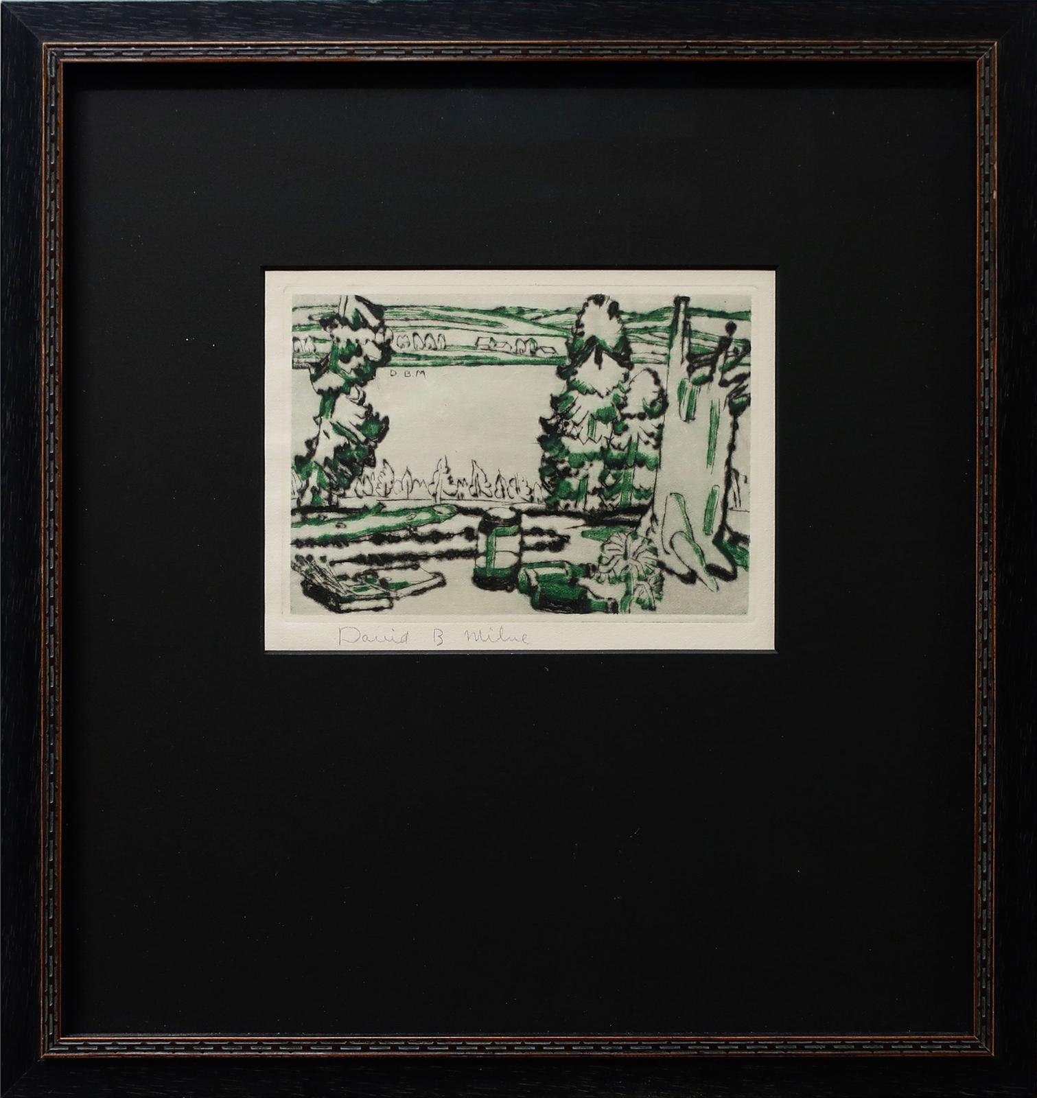 David Browne Milne (1882-1953) - Hill Top (Painting Place) With Book