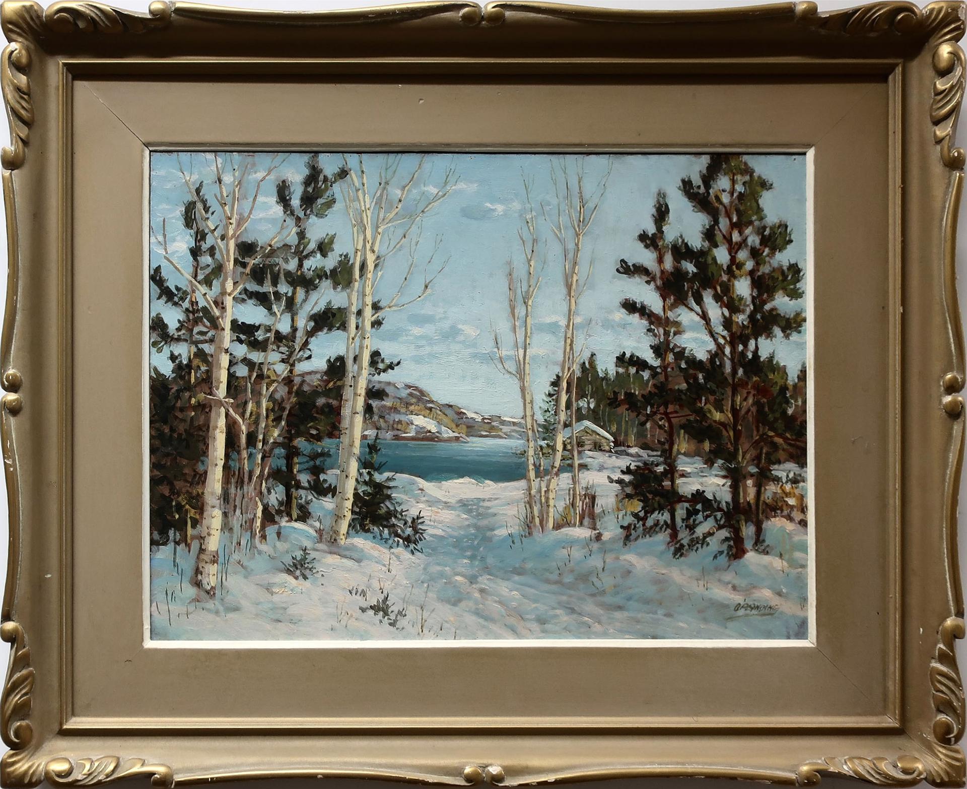Otto Planding (1887-1964) - Winter Scene With Cabin