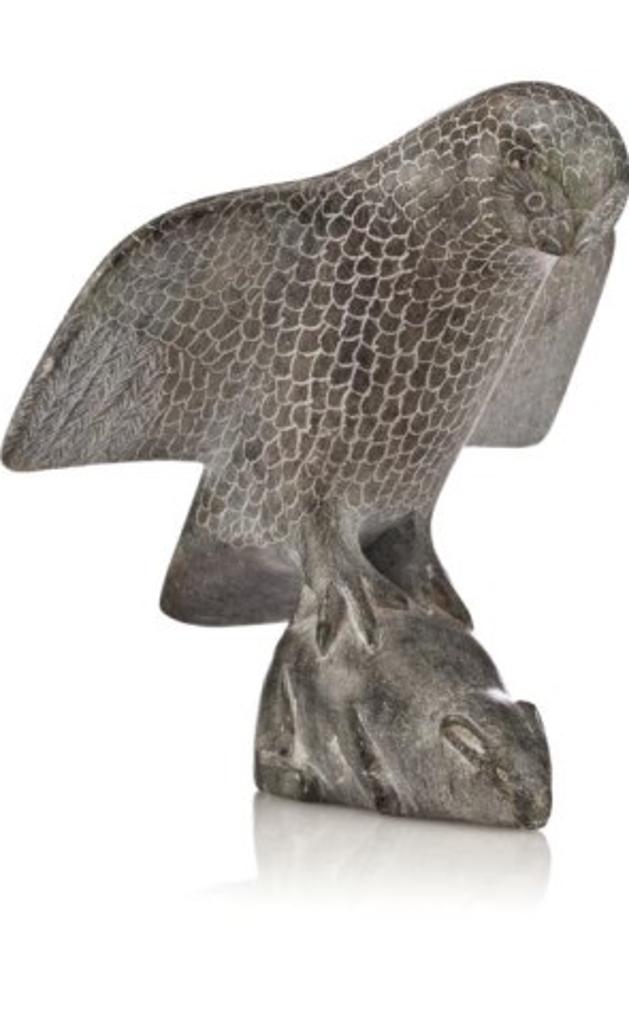 David Ipirq Ivvala (1923) - Arctic Bay, Owl and Arctic Hare, 1973