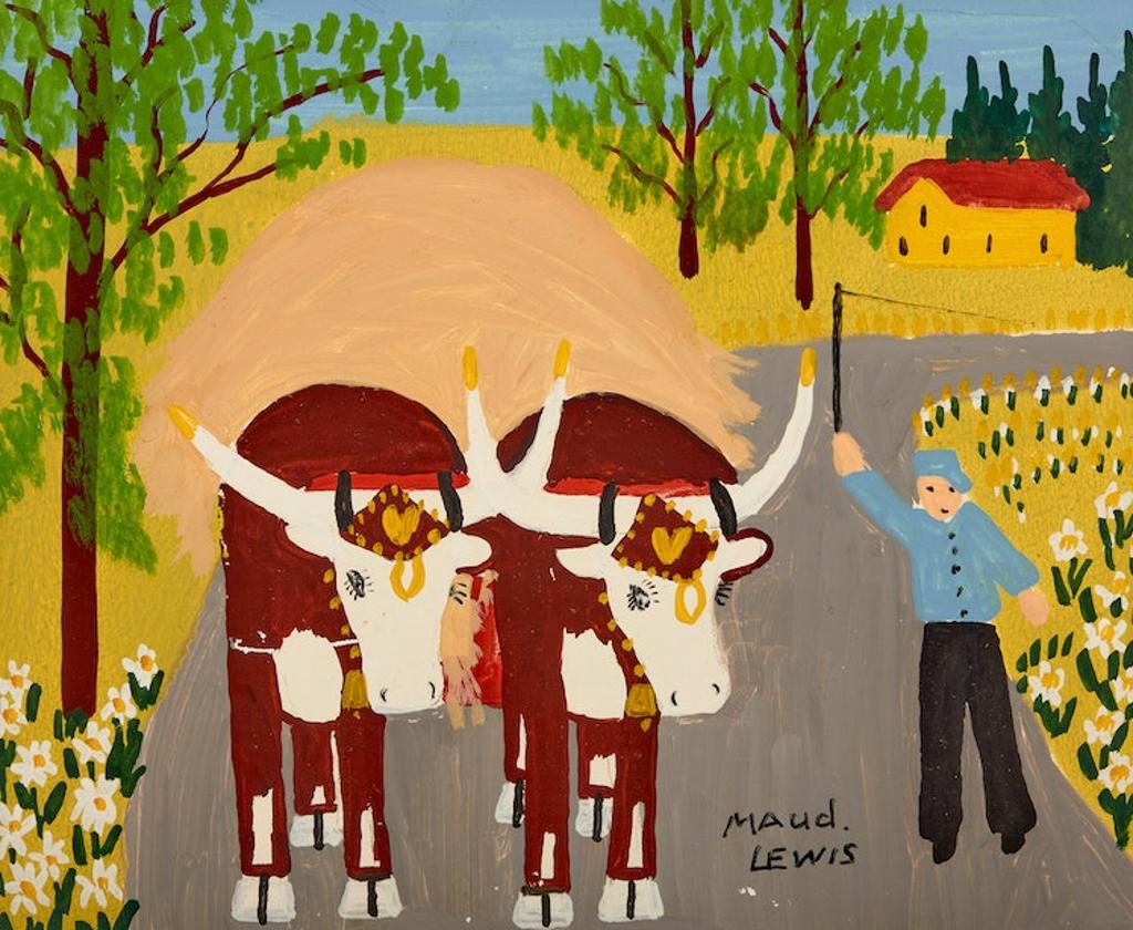 Maud Kathleen Lewis (1903-1970) - Two Oxen