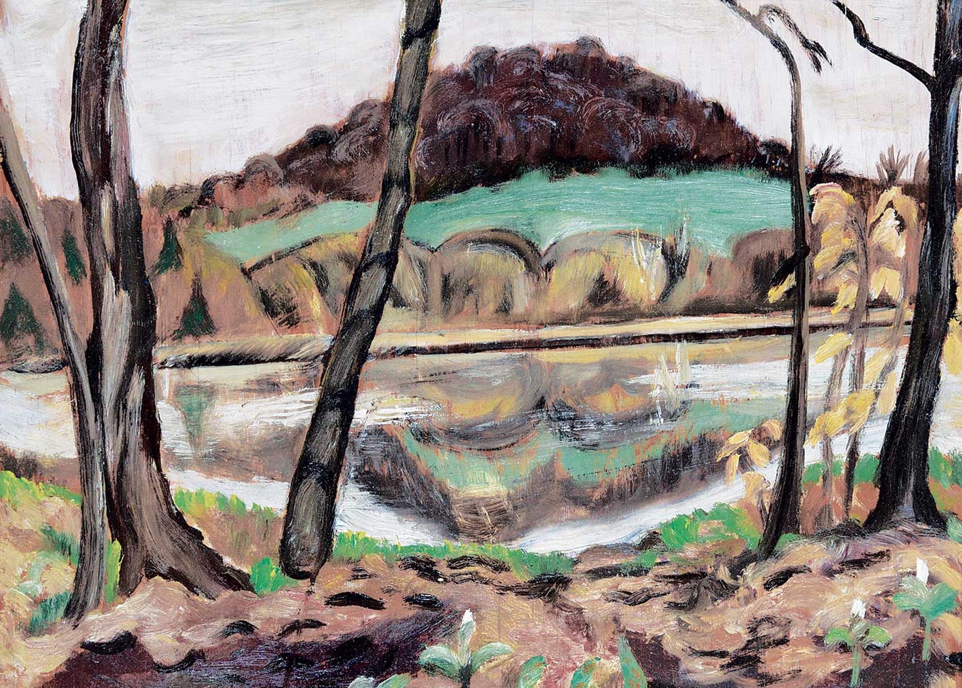 Ruth Mary Eliot (1913-2001) - Lake with Reflections and Trees