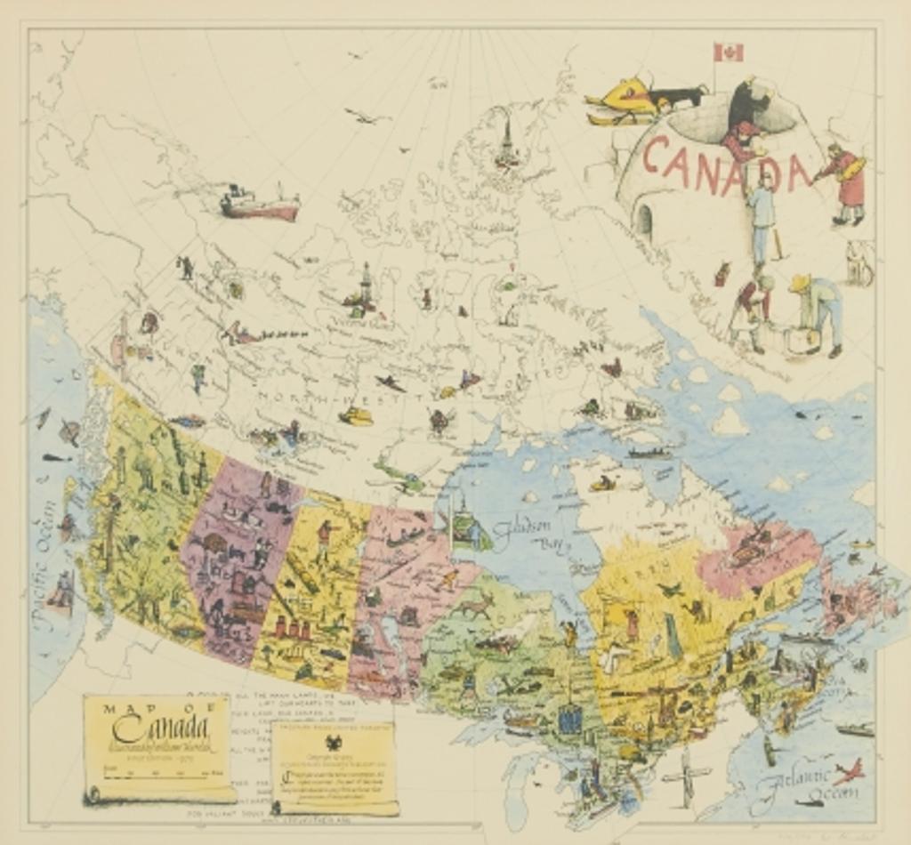 William Kurelek (1927-1977) - Map of Canada