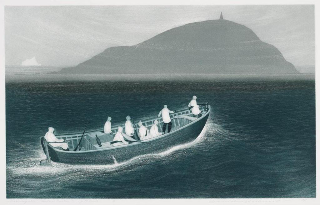 David Lloyd Blackwood (1941-2022) - Wesleyville: Seabird Hunters Crossing The Reach