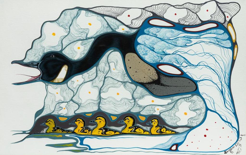 John Lonechild (1962-2020) - Untitled - Loon with Young