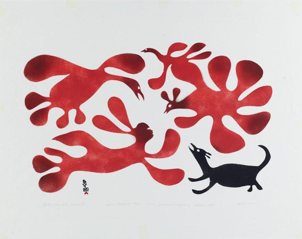 Kenojuak Ashevak (1927-2013) - Dogs See The Spirits