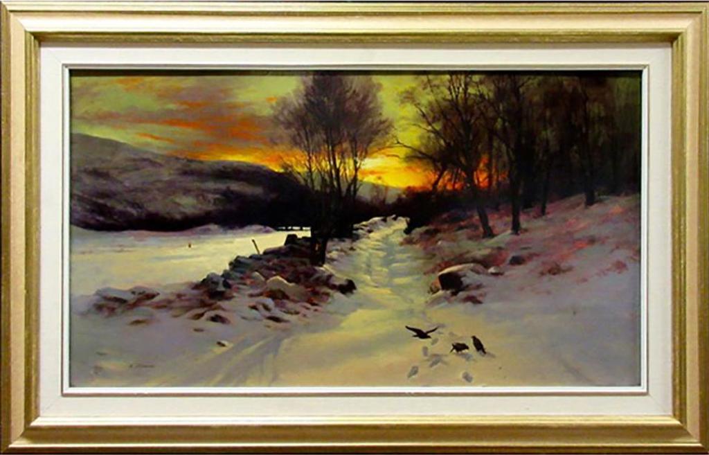 Aby Dadashi (1958) - Winter Sunset With Birds