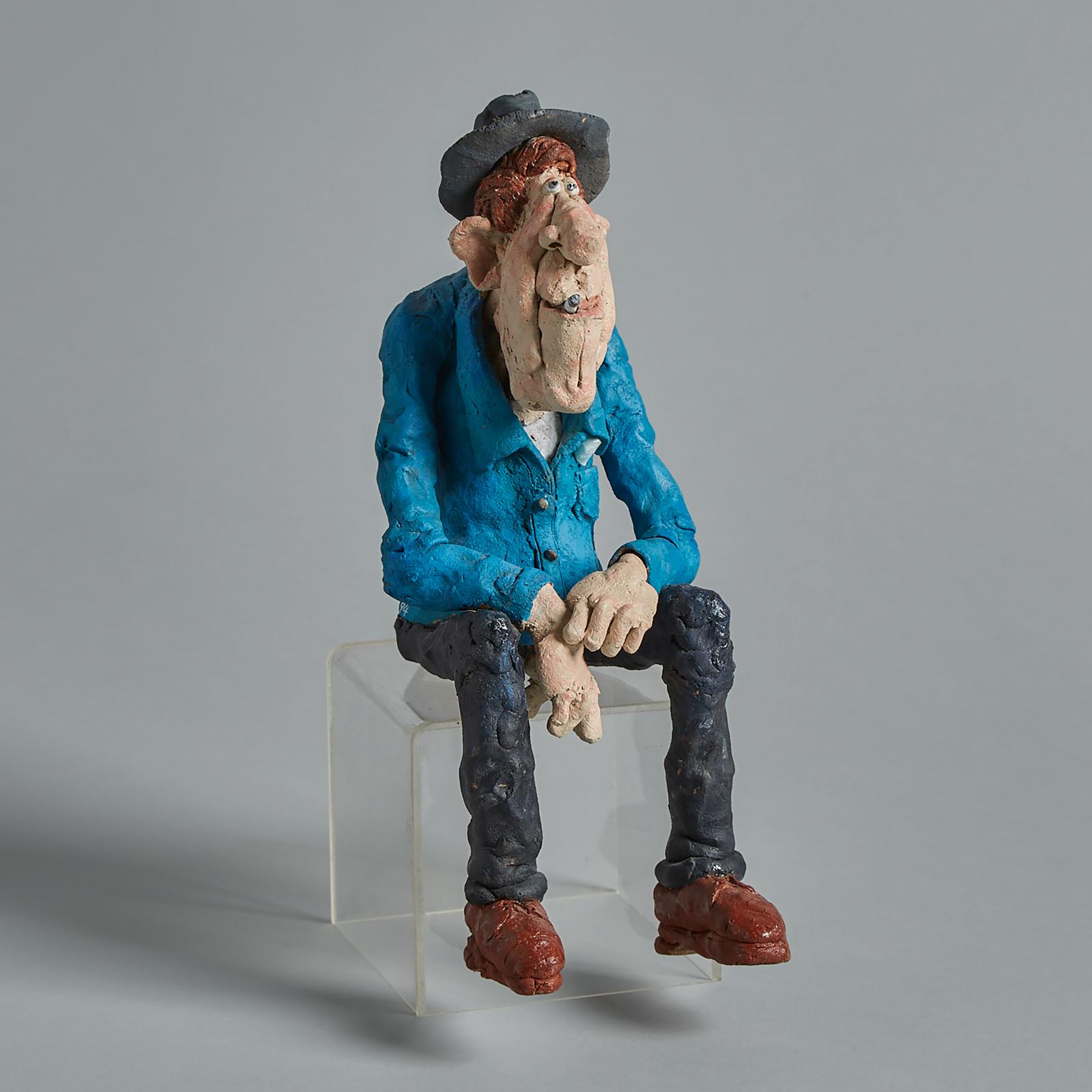 Wayne J. Sayer - Old Blue Man With Cigarette
