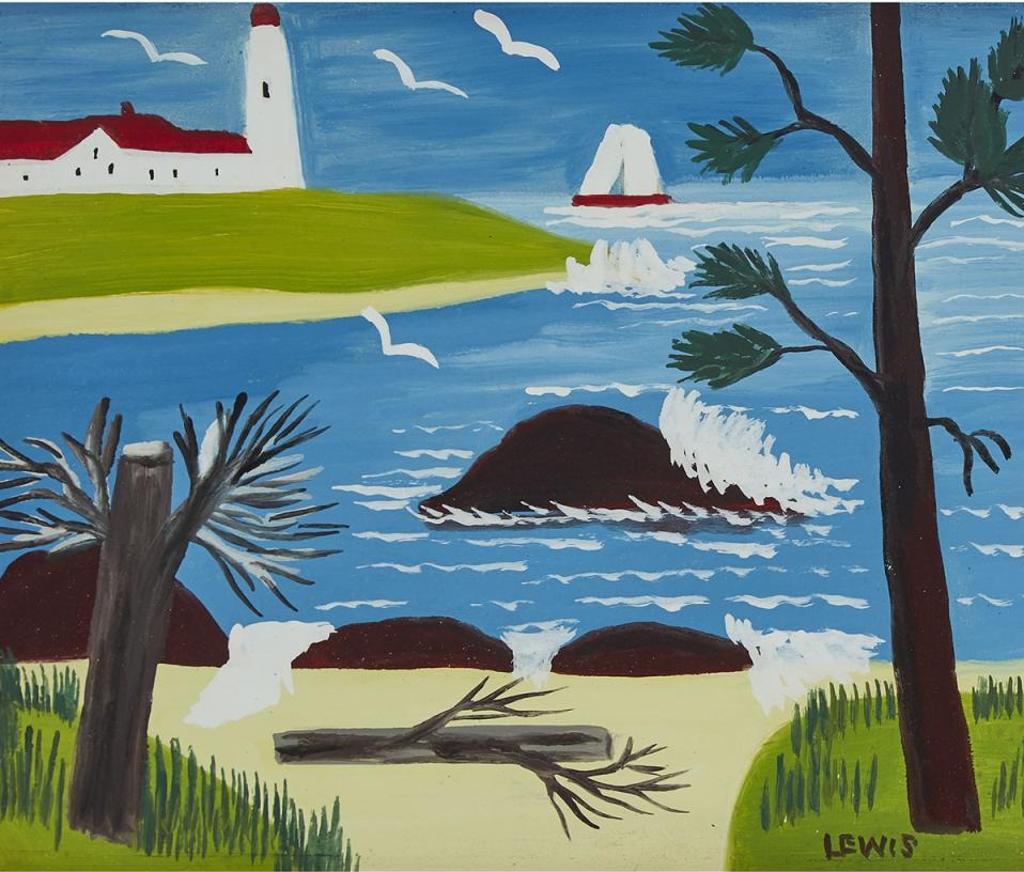 Maud Kathleen Lewis (1903-1970) - Lighthouse And Yacht