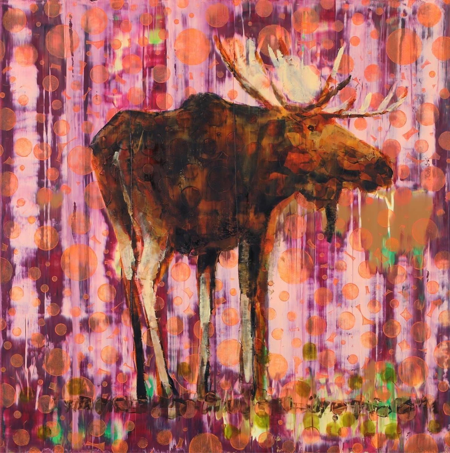 Les Thomas (1962) - ANIMAL PAINTING #014-1119 (MOOSE); 2014