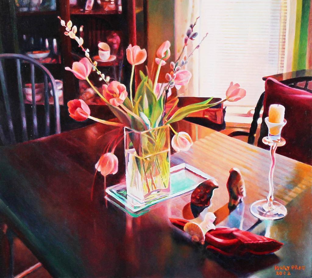 Mary Frances West Pratt (1935-2018) - Two Stone Birds In The Spring; 2002