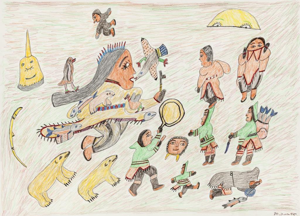 Ruth Annaqtuusi (Annuktoshe) Tulurialik (1934) - coloured pencil drawing