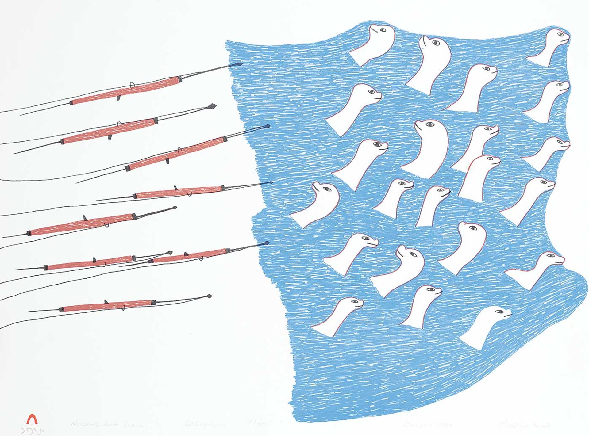 Pudlo Pudlat (1916-1992) - Harpoons and Seals #16/50