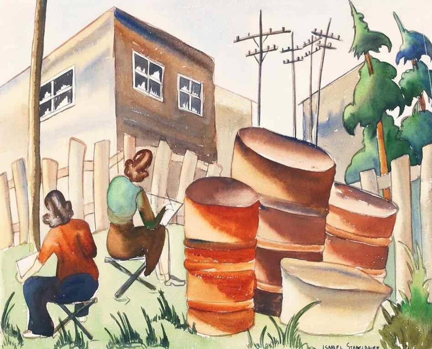 Isabel Stadelbauer (1909-2004) - Oil Barrels; 1942
