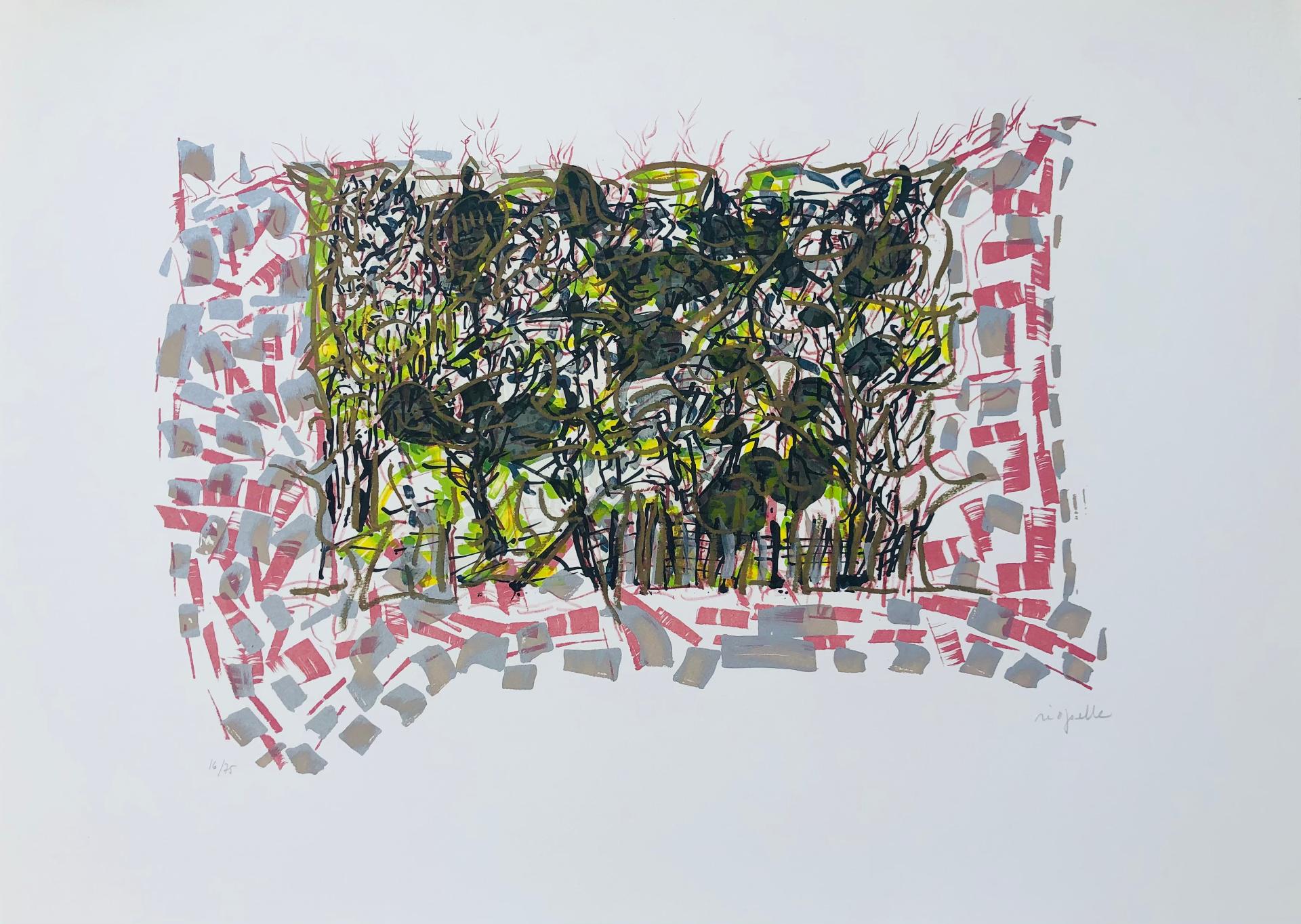 Jean-Paul Riopelle (1923-2002) - Les Saisons de Saint-Cyr-en-Arthies nº 3, Les Petites Vignes ou Grouettes, 1985